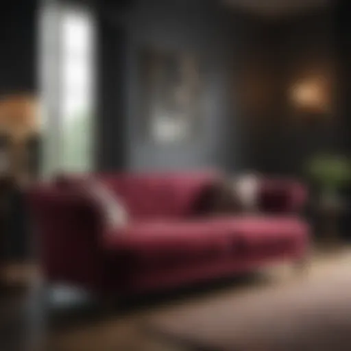 Elegant Velvet Sofa in Living Room
