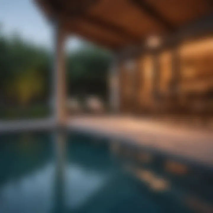 Tastefully lit patio during sunset showcasing ambient lighting