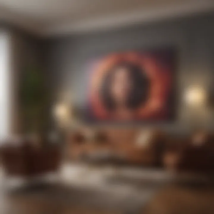 Personalized living room with unique art pieces