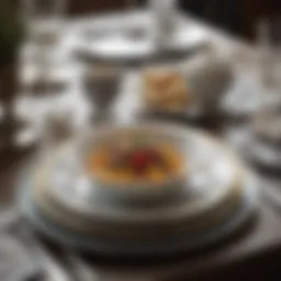 Elegant European dinnerware set displayed on a beautifully set table