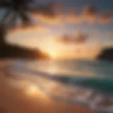 Breathtaking view of a tropical beach at sunset