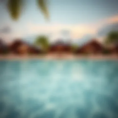 Luxurious Beachfront Retreat A panoramic view of a luxurious beachfront resort with crystal-clear waters