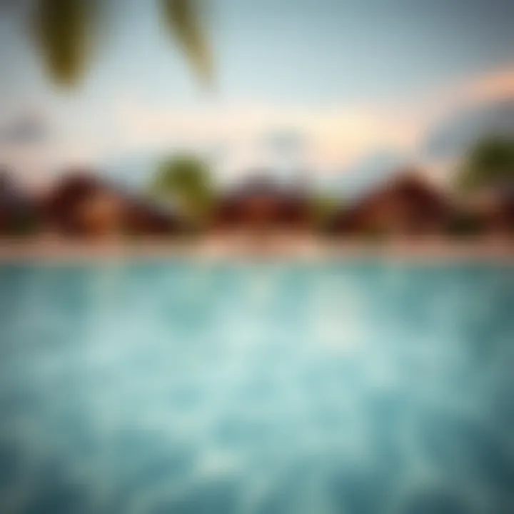 Luxurious Beachfront Retreat A panoramic view of a luxurious beachfront resort with crystal-clear waters