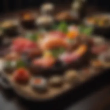 A beautifully arranged platter of traditional Japanese cuisine at an all-inclusive hotel