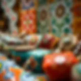 Intricate patterns of Portuguese tile jewelry showcasing vibrant colors and designs