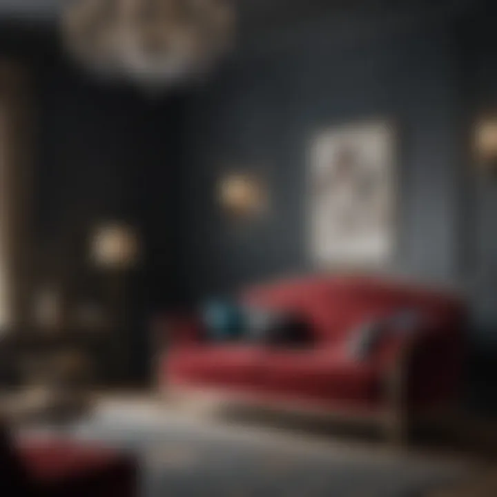 Luxurious Velvet Sofa in Sophisticated Living Room