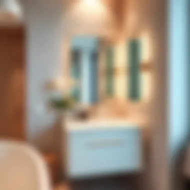 Innovative Lighting Design Innovative lighting design illuminating a stylish vanity area