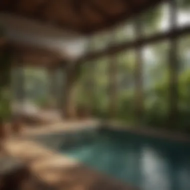 Serene Spa Retreat An exquisite spa retreat surrounded by lush greenery and tranquil ambiance