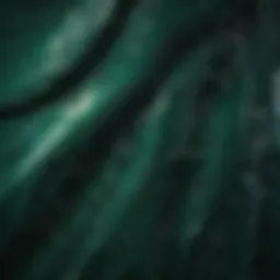 Abstract brush strokes in emerald hues