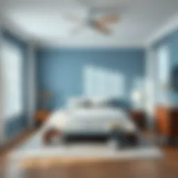 Serene bedroom with calming blue tones