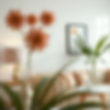 Decorative accents complementing Behr white paint with pink undertones