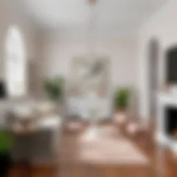 Elegant interior featuring Behr white paint with pink undertones