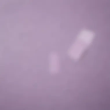 Close-up of light purple paint swatches from Benjamin Moore