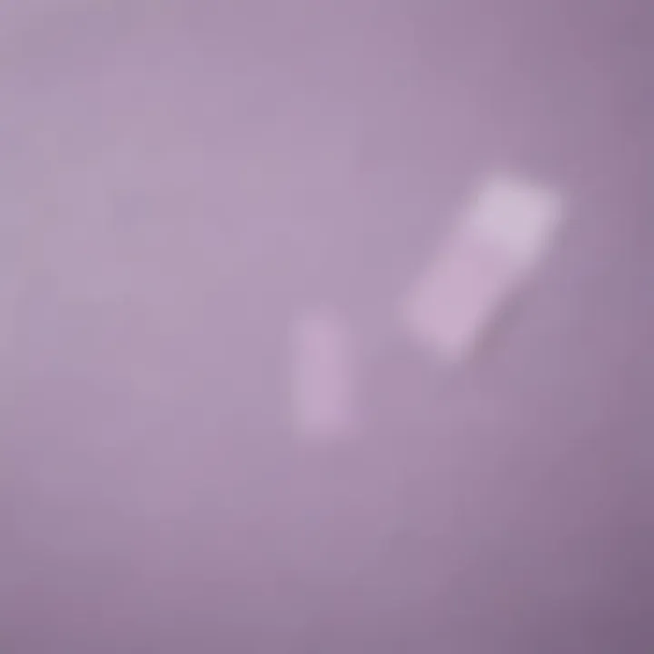 Close-up of light purple paint swatches from Benjamin Moore