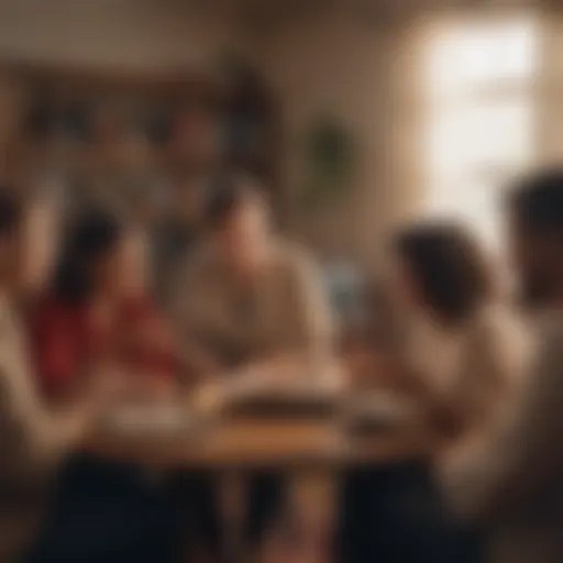 Group of diverse readers engrossed in a book discussion