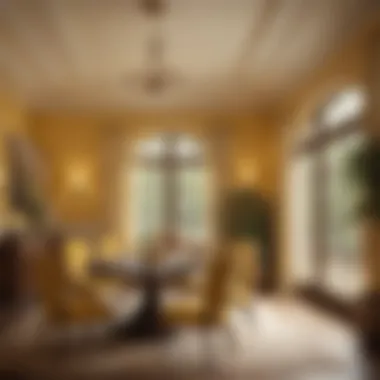 Soft Yellow Serenity Cozy dining room with soft yellow light