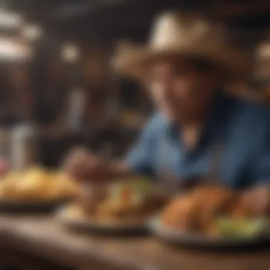 Mexican street food vendor showcasing traditional dishes