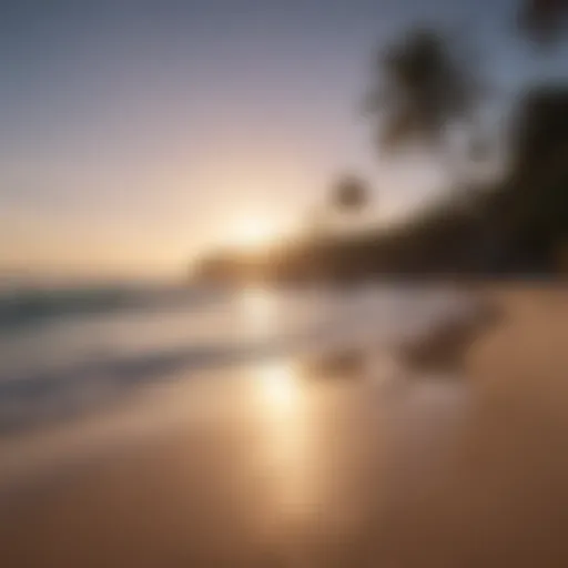 Sunset over secluded beach