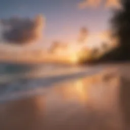 Stunning sunset over a serene Caribbean beach