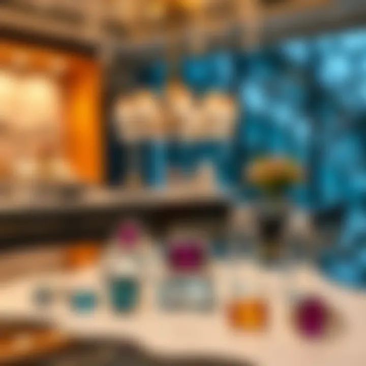 Display of various birthstone jewelry pieces in a luxurious setting