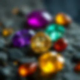 Symbolic representation of birthstones for each month