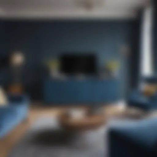 Elegant blue furniture in a stylish living room