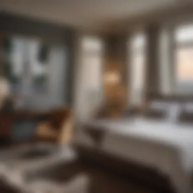 Artistic Elegance in Guest Accommodations A luxurious guest room with artistic decor and beautiful views of Paris