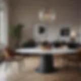Elegant modern dining table showcasing minimalist design