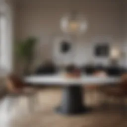 Elegant modern dining table showcasing minimalist design