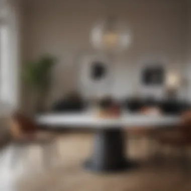 Showcasing Minimalist Elegance in Dining Spaces Elegant modern dining table showcasing minimalist design