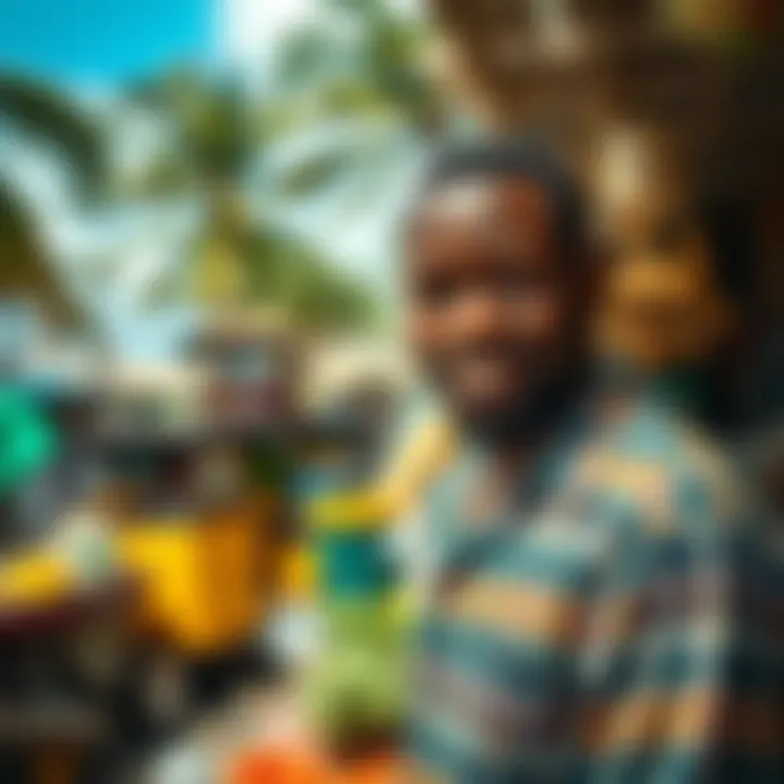 Vibrant local market showcasing Caribbean culture