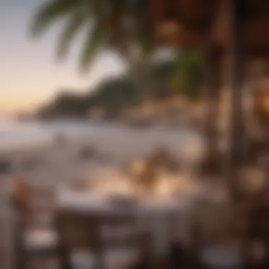 Elegant beachfront dining setup