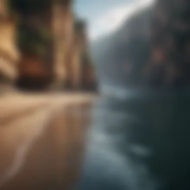 Dramatic cliffs rising above a picturesque beach