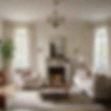 Elegant Living Room in Off White Elegant living room showcasing Off White walls