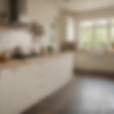 Warm Light in an Off White Kitchen Off White kitchen with warm lighting