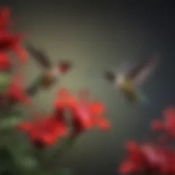 Vivid Scarlet Annual Flower attracting Hummingbird