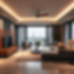 Modern living room showcasing innovative interior design elements