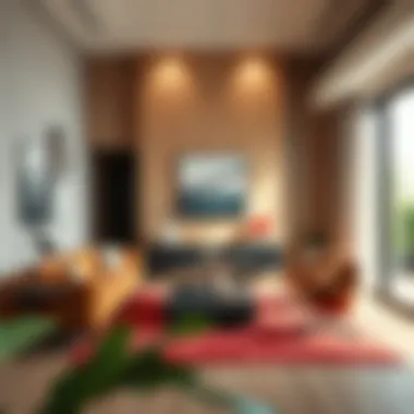 Showcasing a unique blend of textures and colors in a chic interior