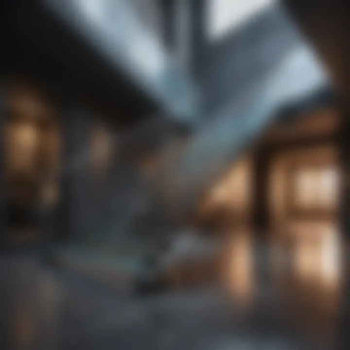 Luxurious glass staircase enhancing contemporary interiors