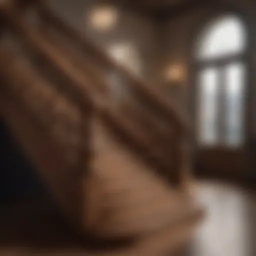 Sophisticated wooden staircase showcasing intricate craftsmanship