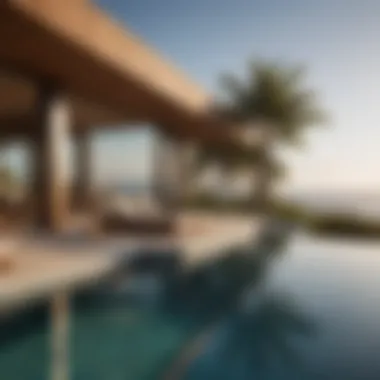 Elegant Outdoor Lounge with Infinity Pool Exquisite outdoor lounge area with infinity pool