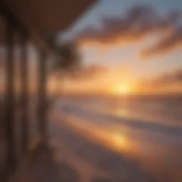 Stunning sunset view from a beachfront hotel balcony