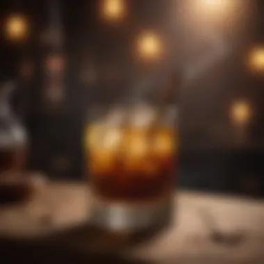 Rum cocktail with a smoky twist and artistic garnish