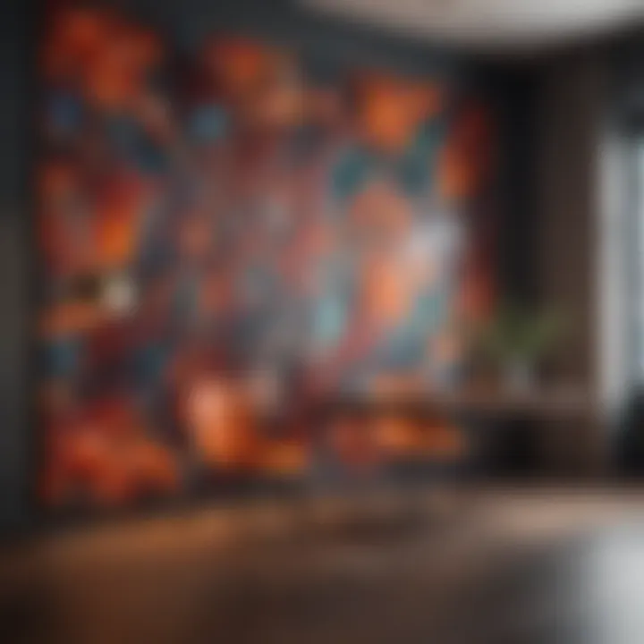 Bold abstract wallpaper in a stylish room