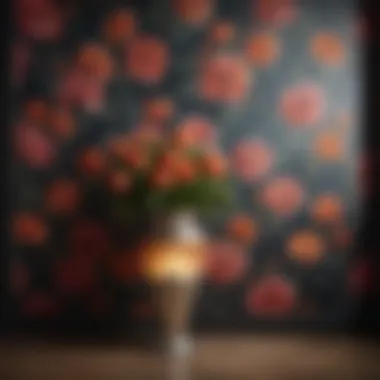 Elegant floral wallpaper in a modern setting