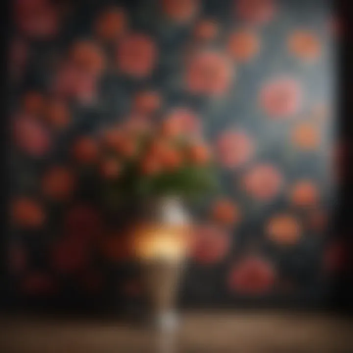 Elegant floral wallpaper in a modern setting