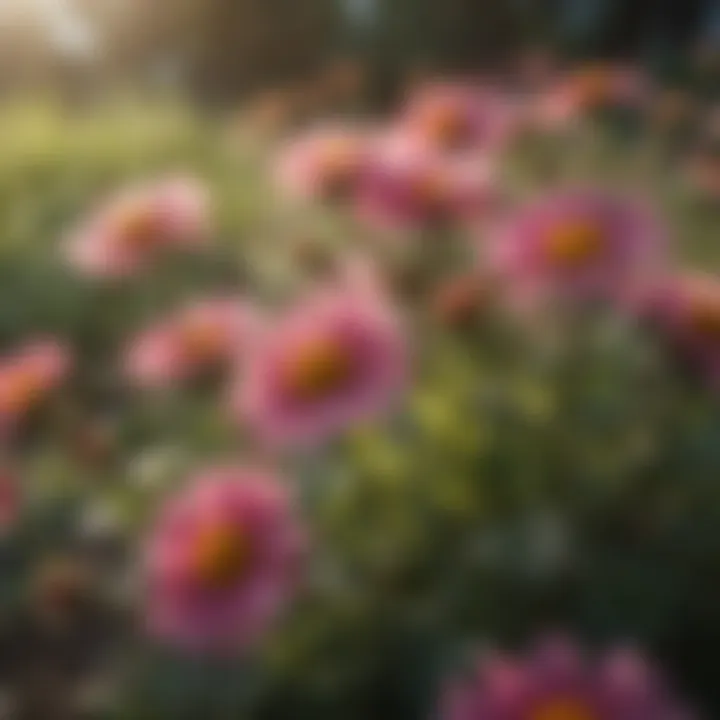 Colorful perennial blooms basking in full sun