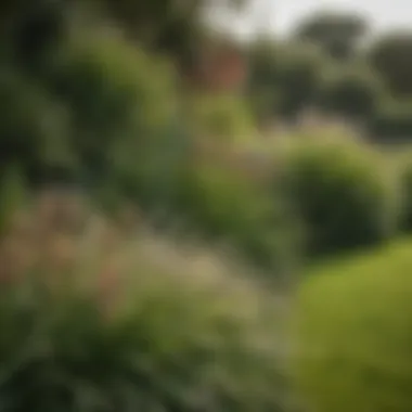 Diverse selection of grass border plants arranged in an upscale landscape