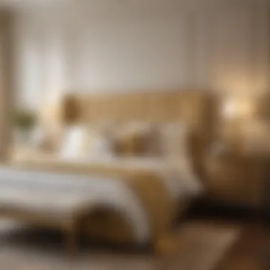 Elegant Gold and Cream Bedroom Color Palette Elegant bedroom featuring a luxurious gold and cream palette