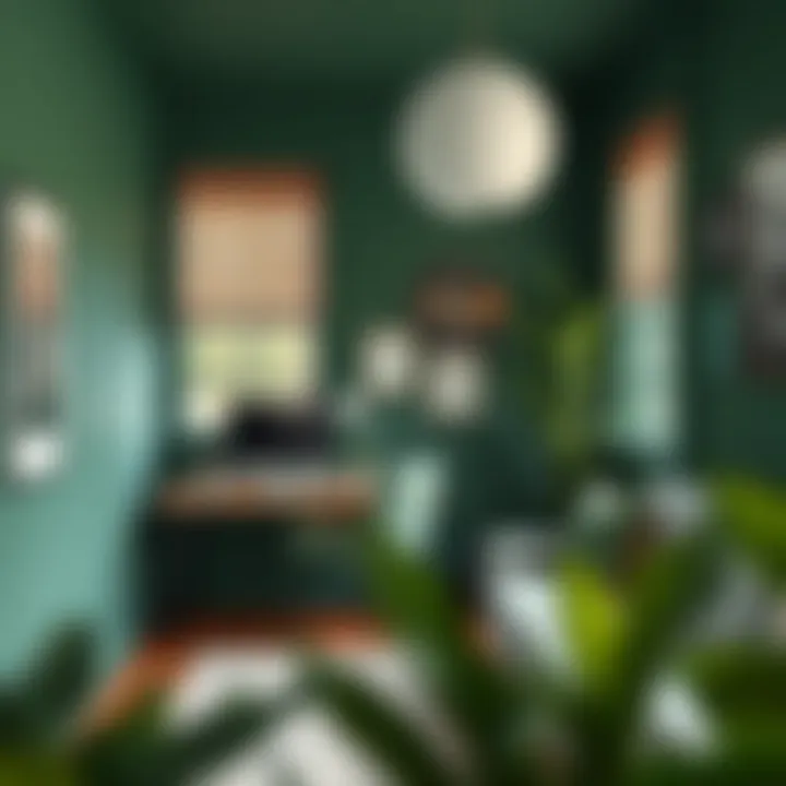 Modern workspace enhanced by sophisticated green hues